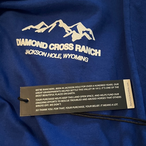 Free People x Diamond Cross Ranch Trailblazer Long Sleeve Blue T-Shirt Sz M NWT - Picture 10 of 13
